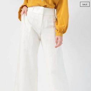 Size 8 FRAME wide leg linen pants